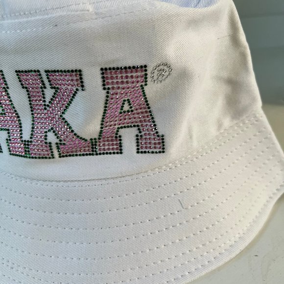 Alpha Kappa Alpha Bling Bucket Hat White - Picture 6 of 7